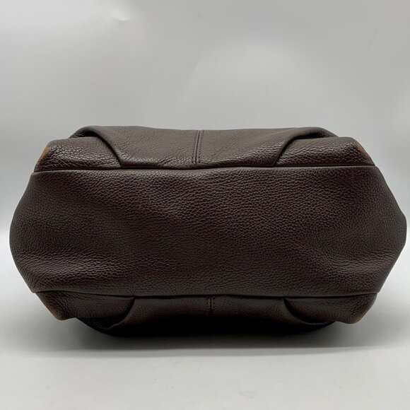 Coach 2-Way Brown Pebbled Leather Duffle Shoulder Bag (F15064) - Picture 5 of 12